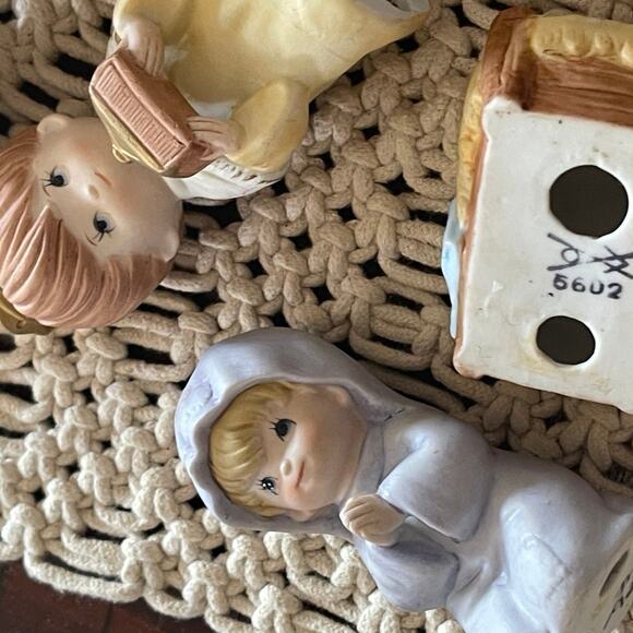 Vtg HOMCO 6 pcs Ceramic Porcelain Nativity Set Christmas  Vintage Homco Porcelain Nativity set complete Taiwan 6 piece